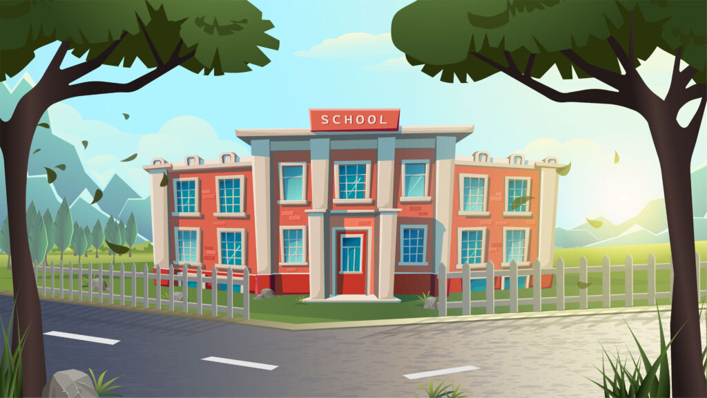 school building illustration School building illustration