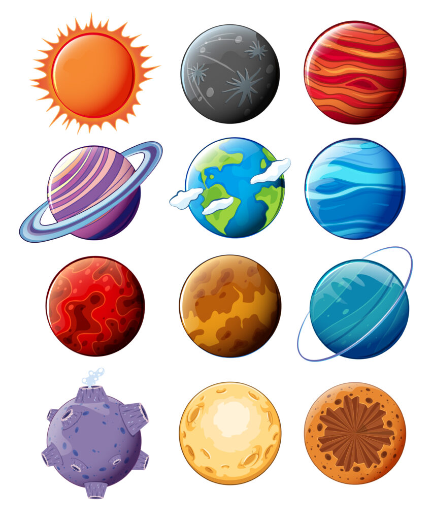 planets in the galaxy illustration planets in the galaxy illustration