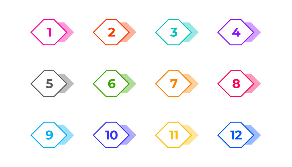 bullet points icon in hexagon shape background vector bullet points icon in hexagon shape background vector